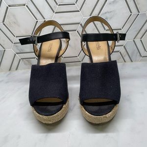 Micheal Kors Black Espadrille wedges